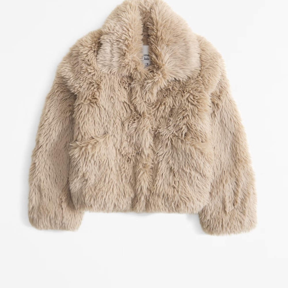 Abercrombie Faux Fur Jacket in Beige